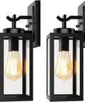 2 Pack Outdoor Wall Light Fixtures Exterior Waterproof Anti Rust Glass Shades Matte Black Porch Sconces For Patio Front Door Garage Wall Mounted Lighting E26 Modern Sconces Built Tough No Fuss Easy Install