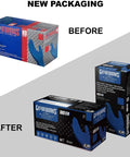 HD Royal Blue Nitrile Industrial Disposable Gloves Heavy Duty 6 Mil Thick Latex Free With Raised Diamond Texture For Superior Grip Large Size Box Of 100 new packaging comparison