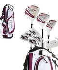 Women’s X1 Complete Golf Club Set With Driver Fairway Hybrid Irons Putter Stand Bag And Headcovers Graphite Shafts Right Handed Purple Petite