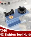 CNC CAT40 Tool Holder Tightening Fixture, blue cast iron and aluminum body, for secure worktable setup