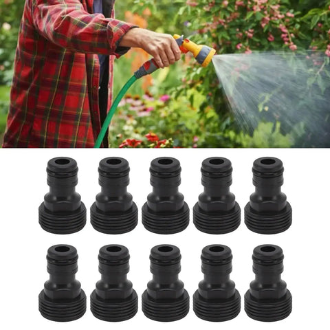 Garden Hose Quick Connect Fittings Pack Of 10 G3/4 Male Thread Plastic Hose Connectors For Sprinklers And Homeowners, front view.