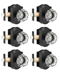 Matte Black Octagon Crystal Glass Door Knob Set 6 Pack Keyless Privacy Function for Bedroom and Bathroom with zinc alloy rosettes
