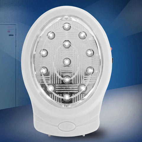 Slick Rechargeable Emergency Light Featuring Auto Trigger For Power Outages US Plug, compact design with 13 bright LEDs.