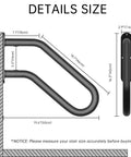 Built Different Heavy Duty U Shaped Safety Handrail For Outdoor Steps And Indoor Porch Metal Wall Mount Rail dimensions diagram