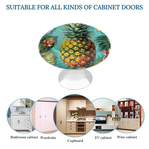 2 Pack 1 Point 1 Inch Round Pineapple Cabinet Knobs And Drawer Pulls Snazzy Stainless Steel Aluminum Alloy Hardware Includes Screws For Kitchen Dresser Bathroom Cupboard Closet Furniture, pineapple knob on cabinet