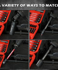 Pro Grade 63 Piece Metric Socket Set And Nut Driver Kit For One Quarter Inch Drive in various uses and configurations