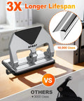 Heavy-Duty 3 Hole Punch For Binders, 50-Sheet Capacity, Fifty Percent Easier Punching, Boss-Level Durability in office setting