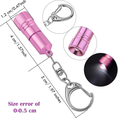 Ten Pack Mini LED Keychain Flashlights With Hooks For Camping And Grab And Go Everyday Carry, Ultra Compact 4 Cm Size, Battery Included, Five Color Assortment With Two Per Color, Travel Ready Night Light For Spontaneous Runs And Quick Fixes