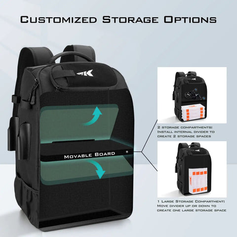 Go To Fishing Tackle Backpack With Rod Holder And 4 Tackle Boxes shown with adjustable storage compartments in black