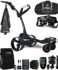 No Drama All Terrain Remote Electric Golf Cart With Full Zip Folding Frame plays thirty six holes with accessories and a travel bag.