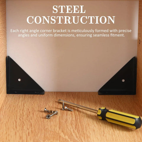 Heavy Duty Triangle Corner Brackets 10 Pack for Furniture and Cabinets with Pre Drilled Holes Right Angle Shelf Supports