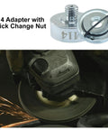 XLOCK M14 Thread Adapter Kit With Grinder Quick Change Nut and stainless steel construction in use