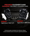 Built Tough Engine Motor Mount Set With Heat Shield For Beast Mode Driving And Smooth Highway Cruising Compatible With Chevy Silverado Tahoe Suburban Gmc Sierra Yukon Cadillac Escalade From 2007 To 2014 showing front left and right engine mounts.