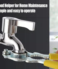 Heavy Duty Faucet Aerator Removal Wrench Tool For Kitchen And Bathroom Sink Tap Bubbler, metallic design with rubber grip handles.