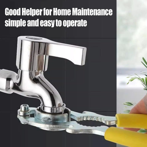 Heavy Duty Faucet Aerator Removal Wrench Tool For Kitchen And Bathroom Sink Tap Bubbler, metallic design with rubber grip handles.