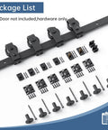 Top Mount Bifold Sliding Closet Door Hardware Kit for Four 24 Inch Doors Black Track System With Quiet Smooth Rollers