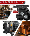 Heavy Duty Leveling Casters With Quick Lock Brakes, 4800 Lb Load Rating, Set Of Four Adjustable Height Wheels on various devices.