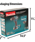 Ultra Compact 12V Max CXT Brushless Cordless Driver Drill With Smooth Handling And Rock Solid Motor For Knockout Torque and Serious Weekend Grind Sessions packaging dimensions shown.