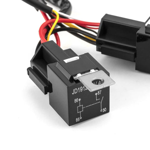 Toyota LED Wiring Harness Kit With LED Light Bar Push Button Switch For Tacoma 2012 2024 showing relay and connectors