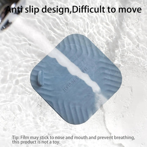 Two Pack Blue Shower Drain Cover With Tub Stopper Crafted From Bpa Free Silicone, anti-slip design in water.