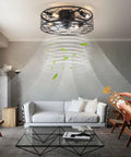 ALSKXaxna Ceiling Fan with Light 30W 3 Blades Pure Copper Motor for Bedroom in a stylish living room setting.