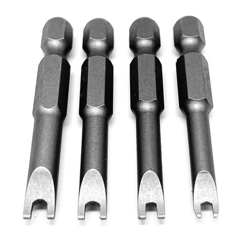Rock Solid Spanner Drive Screwdriver Bit Set Featuring Sp4 Sp6 Sp8 Sp10 Sizes Built From Tough Chrome Vanadium Steel, shown in four sizes.