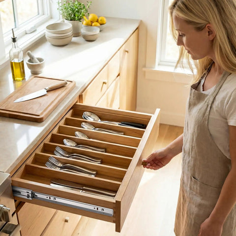 Five Pairs 22 Inch Soft Close Full Extension Ball Bearing Drawer Slides With Rear Bracket For Face Frame And Frameless Cabinets Built To Last Heavy Duty 100 Lbs Fits 12 14 16 18 22 24 Inch installed on open kitchen drawer