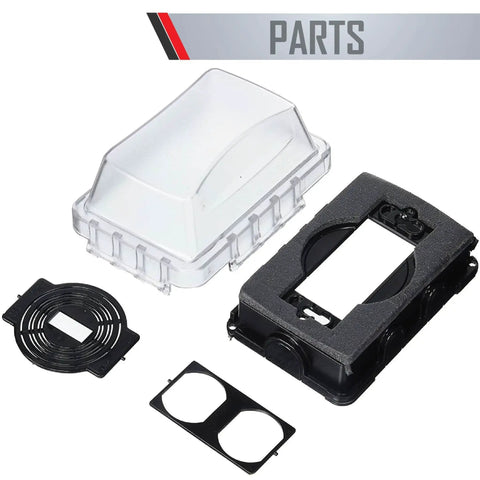Weatherproof In-Use Electrical Outlet Cover 1-Gang With Horizontal Or Vertical Mount Outdoor Ready 2.75 Inch Clear Box Cover parts