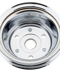 Chrome V Belt Pulley Set For Small Block Chevy Long Water Pump Accessory Drive with 1 Groove Upper Pulley