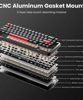 Built Like A Tank Wired 60 Percent Mechanical Gaming Keyboard With Cnc Aluminum Case Gasket Mount components layers view.