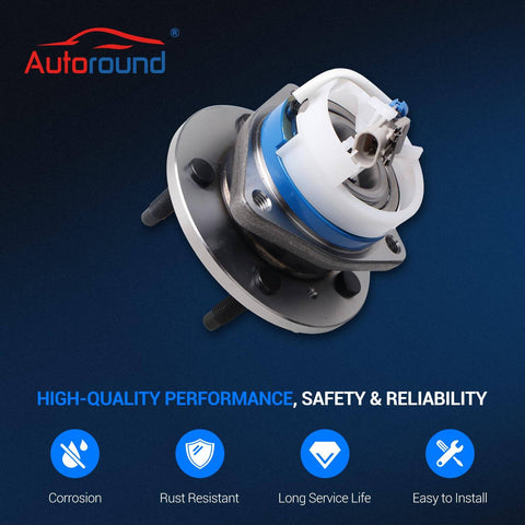 Front & Rear FWD Wheel Bearing and Hub Assembly 513121/512003, corrosion resistant, suitable for 1997-2011 Buick LeSabre Cadillac models