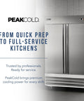 Double Door Commercial Refrigerator With 47 Cu Ft Capacity, 54 Inch Wide Stainless Steel Reach-In Upright Fridge in kitchen setting