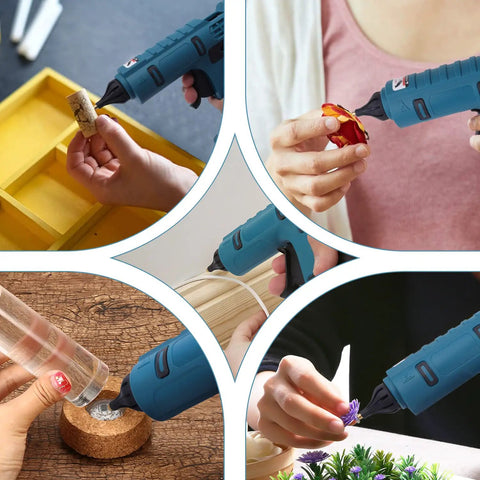 Cordless Full Size Hot Glue Gun Kit With 20 Glue Sticks And Insulated Copper Nozzle 80W Anti Drip Workhorse Crafting Tool for various DIY tasks