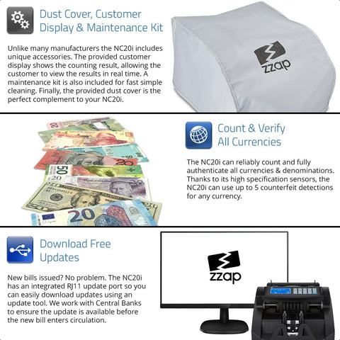 Pro Level Single Denomination Bill Counter Machine With Smart Counterfeit Detector And Lightning Fast Infrared Sensors For Smooth Everyday Cash Value Processing with accessories and display