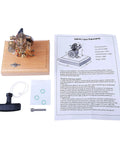 Mini 1.6cc Hit And Miss Four Stroke Gas Engine Model Kit With Visible Piston, Valves, And Flywheel, Authentic Vintage Engine Display For Education, STEM Toy For Adults, Hands-On Physics Experiment And Gift on wooden base with manual