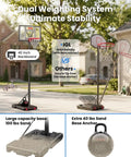 Portable Outdoor Basketball Hoop With 3-10Ft Adjustable Height, 40 Inch Shatterproof Backboard, Fillable Base in driveway