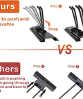 Comparison of removable hooks for Garage Organizer Wall Mount Rack With Six Removable Hooks Heavy Duty Steel Tool Hanger