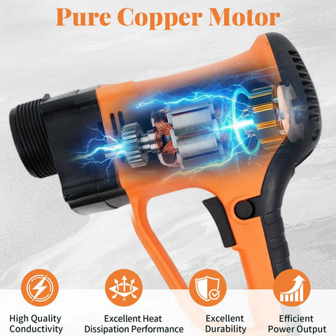 Built Tough Heavy Duty 2480W Electric Barrel Pump For Knockout Diesel Kerosene And Oil Transfer showing pure copper motor design.