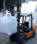 Forklift lifting Two Pack FIBC Bulk Bags 2200 Lb Load Capacity 35L X 35W X 43H Inches Woven Polypropylene Sacks with four hooks