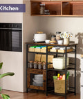 Farmhouse Style Coffee Bar Cabinet Station With Doors Rustic Kitchen Storage Organizer in home kitchen setup with decor