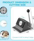Image showing the dimensions of a 3 Inch Circle Punch For Button Making, featuring a durable steel blade for precise 86mm cuts.