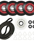 Complete 4392067RC Dryer Repair Kit with four drum support rollers, 93.5'' belt, and idler pulley for 27 and 29 inch dryers.