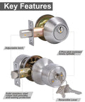 Two Sets Keyed Alike Entry Door Knob And Deadbolt Lock Combo Set For Front Door With Satin Nickel Finish All Keys The Same