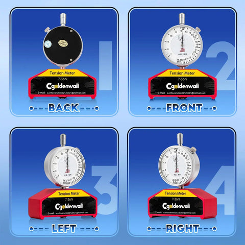High Precision Silk Screen Printing Tension Meter And Force Tester For Silk Print Projects Pro Grade Build With Quick Readouts In Newtons From 7 To 36N And Shock Absorber To Minimize Vibration And Deliver Real World Accurate Tension Measurement, front view