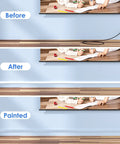 113 Inch Cord Hider for Wall Wires, Medium Cable Covers for 2 to 3 Cables showing before and after installation under TV