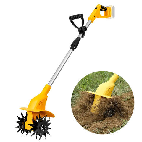 Cordless 20V Tiller Tool Only With 300W Brushless Motor, 8 Inch Tilling Width, 6.3 Inch Depth, 330 RPM, 48 Steel Rotary Tines