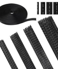131 Ft Expandable Braided Cable Sleeve Wire Loom All In One Kit with rolls and heat shrink tubes for cable management