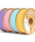 Matte PLA Filament Bundle 4kg 1.75mm For 3D Printing Ultra Accurate Tolerance 0.02mm Two 1kg Spools Fits Most FDM Printers Dope Color Pack Sakura Pink Lavender Purple Ice Blue Sunshine Yellow