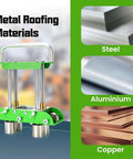 Edge Roller Metal Roofing Bending Tool For Steel Aluminum Copper Panels with images of steel, aluminum, and copper materials