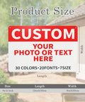 Custom metal sign with red and white design, showcasing customization options for Dope Custom Outdoor Metal Signs For Home Office Business 12x8 Inches Durable Personalized Road Garden Parking Decorative Signs With Over 30 Color Options And 20 Font Choices For Any Location.